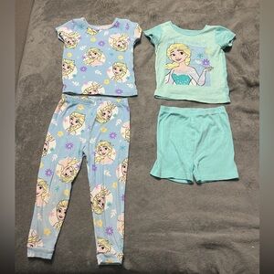 Disney Girls Elsa Mint & Light Blue Pajama Set - 4pc